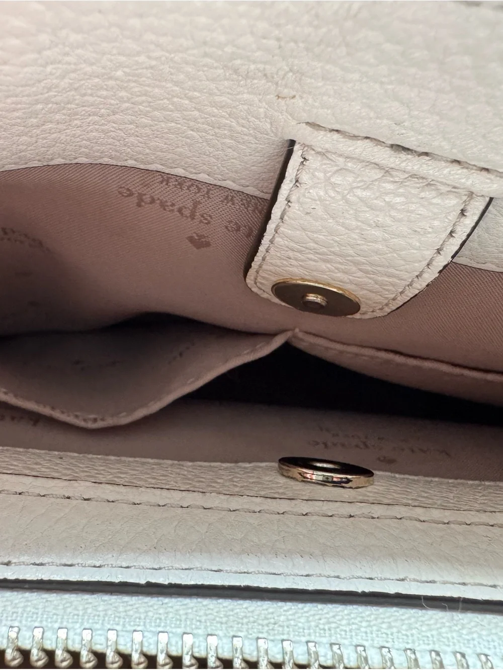 kate spade Pebbled Cream Top-Handle Shoulder Bag